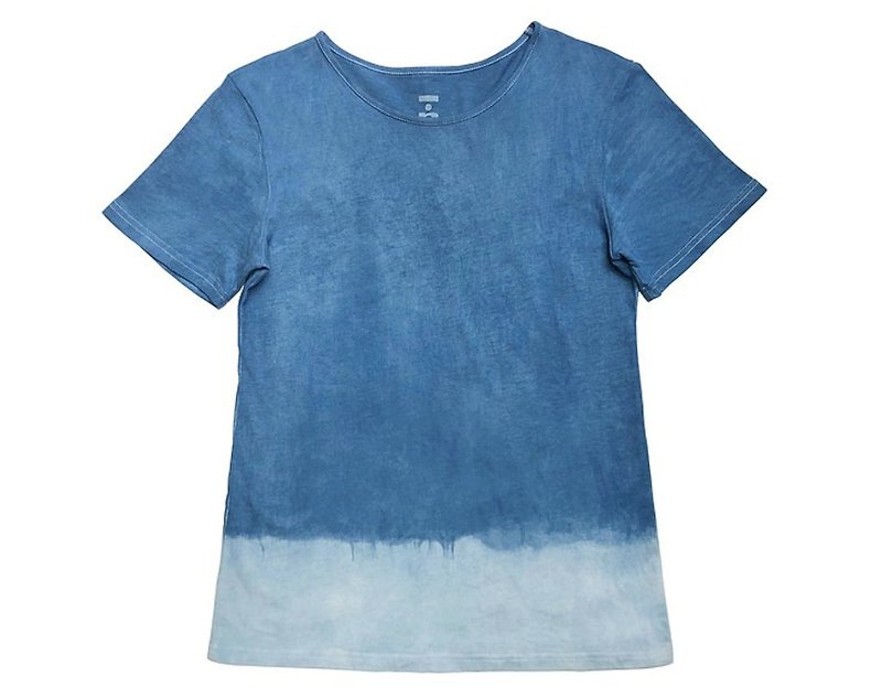 那年夏天 有机棉短袖T(蓝染) Organic Cotton - 中性连帽卫衣/T 恤 - 棉．麻 蓝色