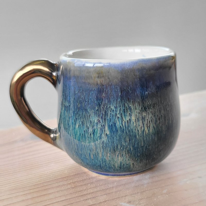 蓝色渐层浓缩咖啡杯 - 咖啡杯/马克杯 - 陶 蓝色