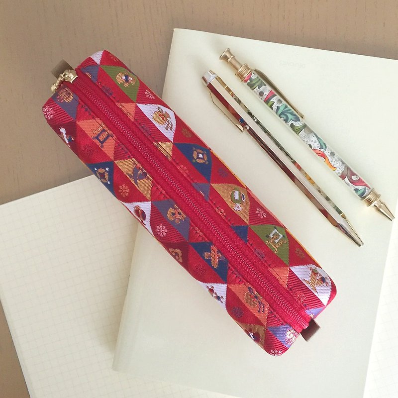 和文様ペンケース【金襴】 - 铅笔盒/笔袋 - 其他材质 红色