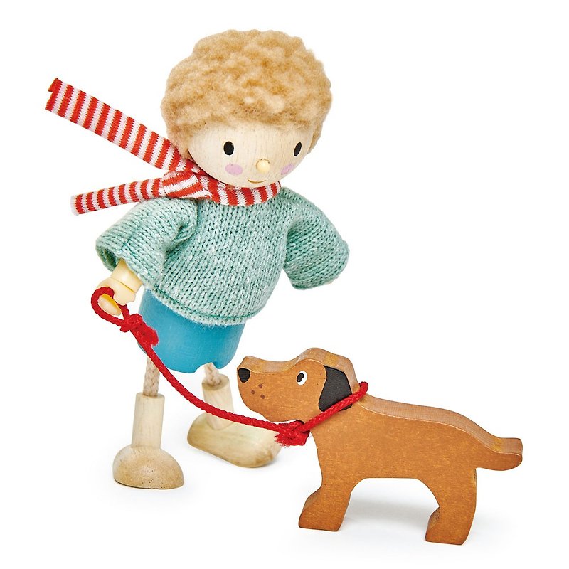 遛狗的伍德先生 - 玩具/玩偶 - 木头 