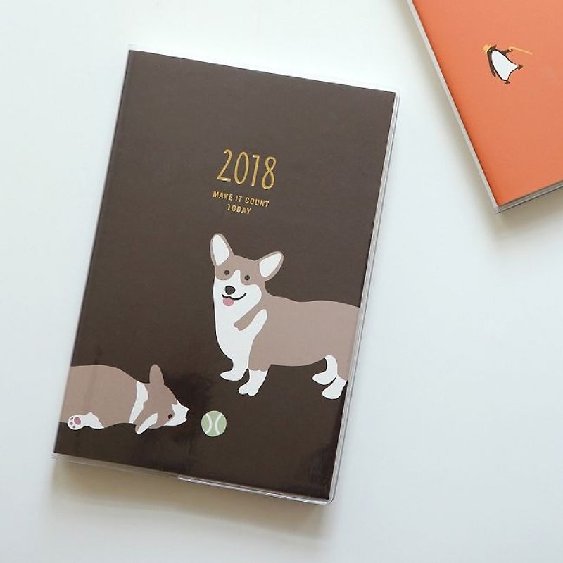 Dailylike 2018日常小品时效周志-08柯基犬,E2D06047 - 笔记本/手帐 - 纸 咖啡色