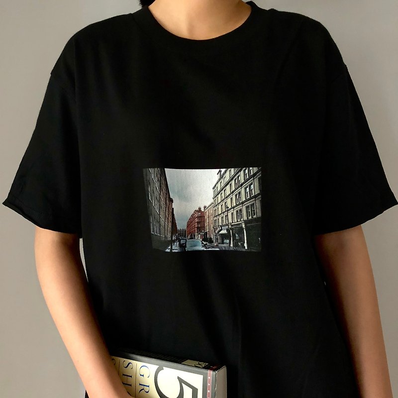 street-shirt 上衣 - 女装 T 恤 - 棉．麻 黑色