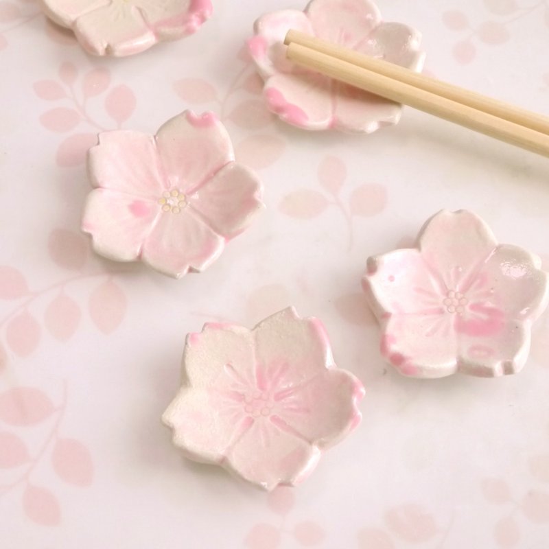 桜の箸置き2個セット - 筷子/筷架 - 陶 粉红色