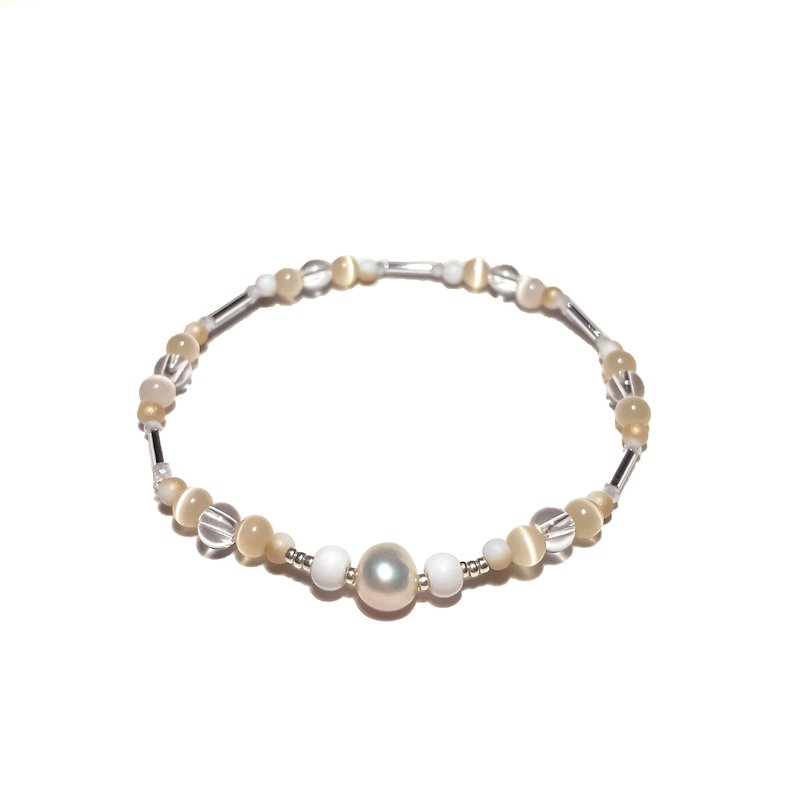 白珍珠水晶手链009 - 手链/手环 - 宝石 多色
