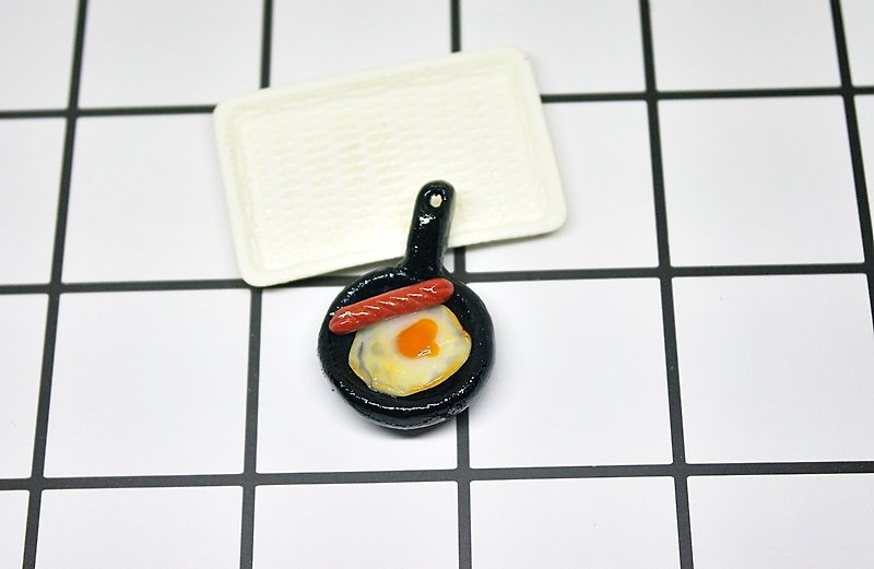 ➽黏土系列-荷包蛋早餐-➪磁铁系列 #冰箱磁铁# #黑板磁铁# #Fake Food# #文具# - 冰箱贴/磁贴 - 粘土 黑色