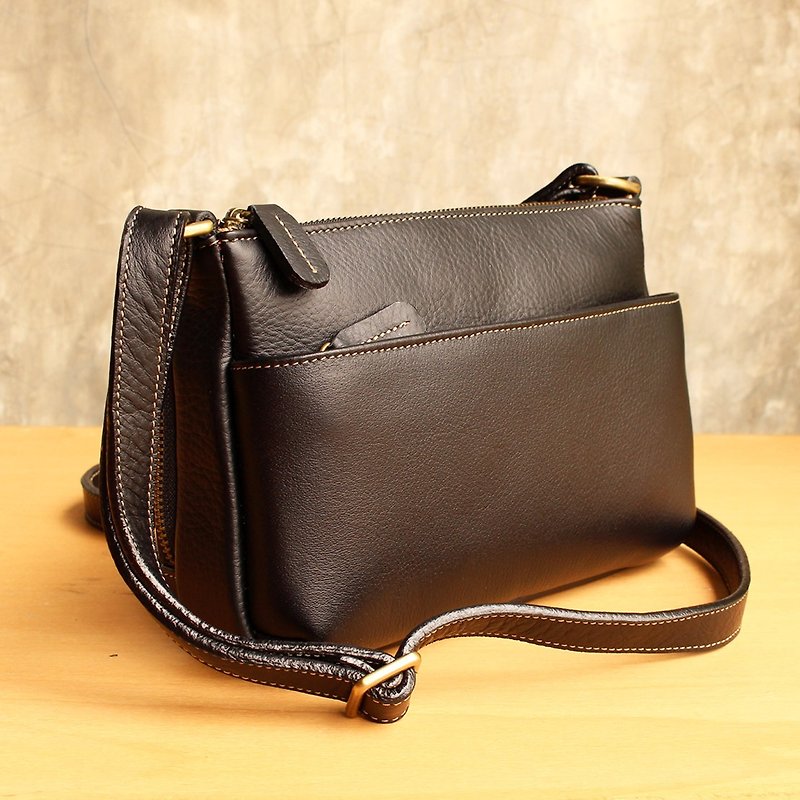 Cross Body Bag - Candy - Black (Genuine Cow Leather) / 皮 包 / Leather Bag - 侧背包/斜挎包 - 真皮 黑色