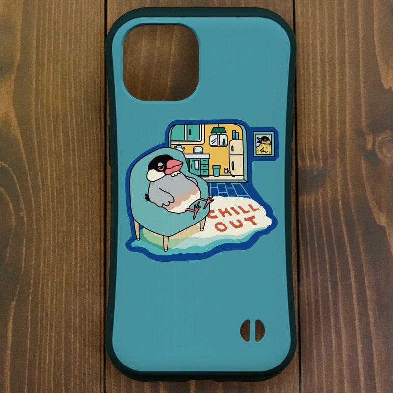 文鸟[兼容于 iPhone14/iPhone15] Java Sparrow Chillout Grip 保护壳 适用于 iPhone [多种型号可选] - 手机壳/手机套 - 塑料 蓝色