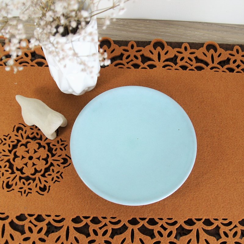 土耳其蓝陶盘,餐盘,菜盘,水果盘,点心盘-直径约15.5厘米 - 浅碟/小碟子 - 陶 蓝色