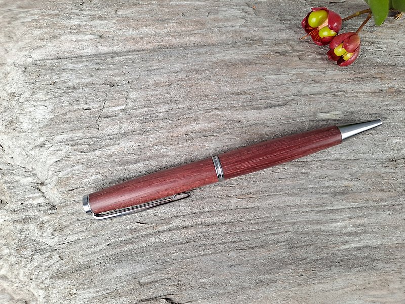 紫心木 原木 手工笔 油性原子笔 旋转式 - 圆珠笔/中性笔 - 木头 