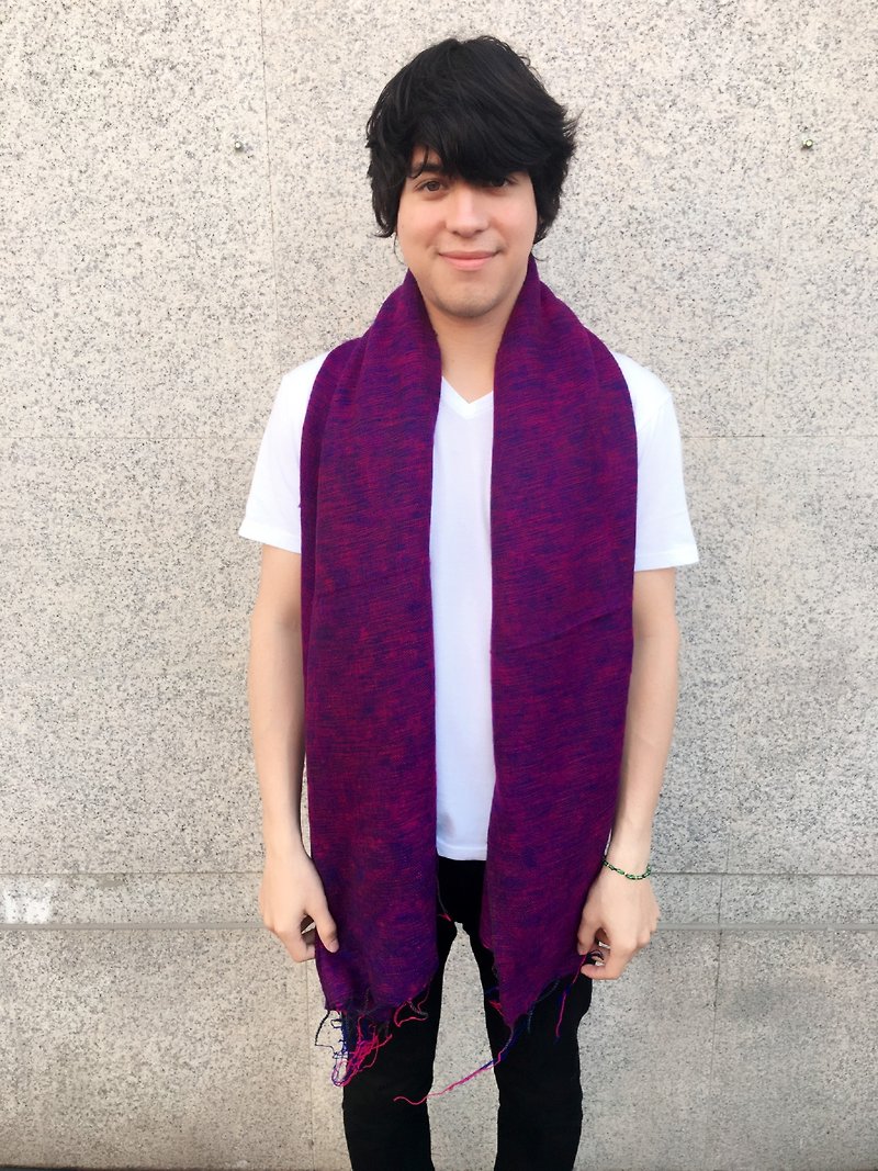 尼泊尔厚织氂牛毯披肩围巾(双紫混织风格) - 丝巾 - 其他材质 紫色