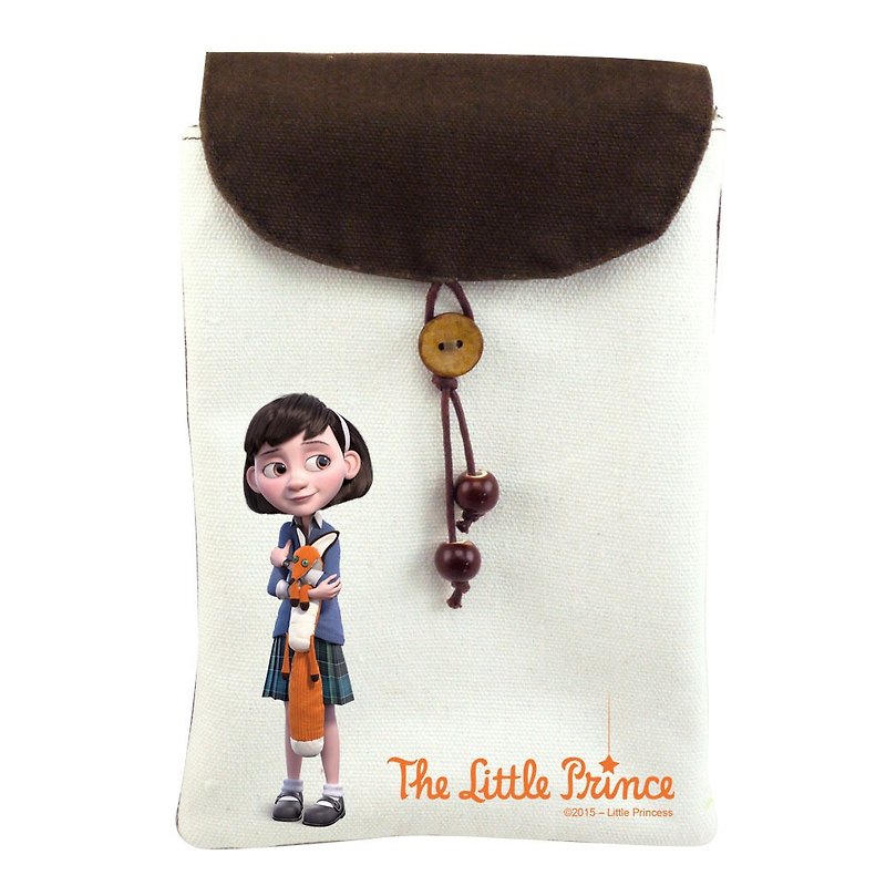 小王子电影版授权-手机袋：【小女孩与狐狸】( 肩背 ) - 侧背包/斜挎包 - 棉．麻 橘色