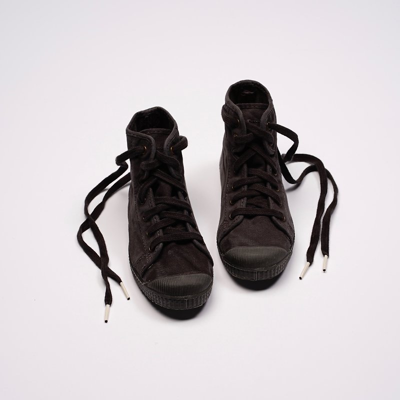 西班牙帆布鞋 CIENTA U61777 01 黑色 黑底 洗旧布料 童鞋 高筒 - 童装鞋 - 棉．麻 黑色