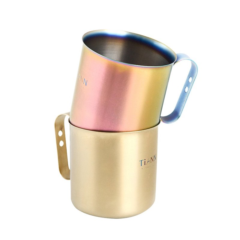 纯钛轻巧杯2个 350ml-极光+金色  抗菌轻盈 不易卡味神奇钛杯子 - 咖啡杯/马克杯 - 其他金属 多色