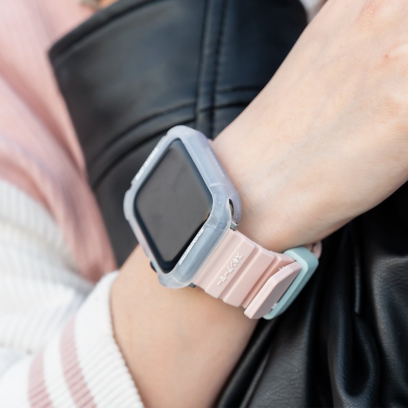 Apple Watch 42/44/45/49mm Shokku 街头款硅胶表带-浅粉 - 表带 - 塑料 粉红色