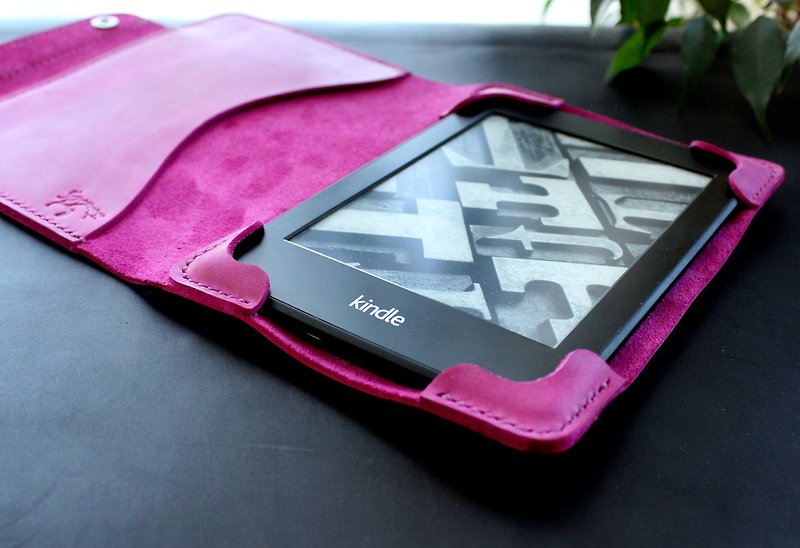 Kindle Paperwhite 11 2021 皮革套 紫红色粉红色 Kindle 保护壳 电子阅读器保护壳 - 平板/电脑保护壳 - 真皮 紫色