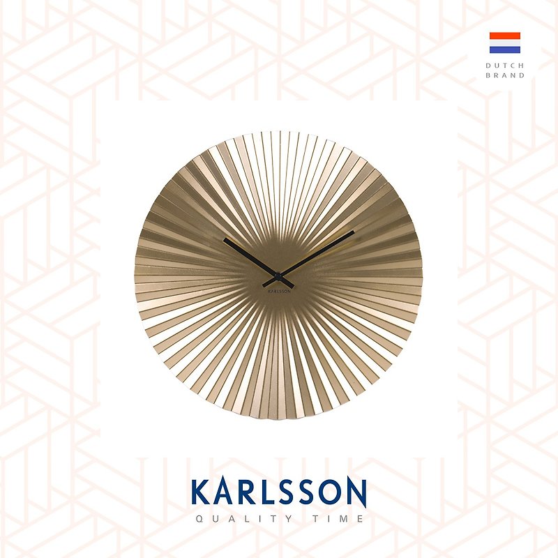 荷兰Karlsson Wall clock Sensu steel gold 金色放射设计挂钟 - 时钟/闹钟 - 其他金属 金色