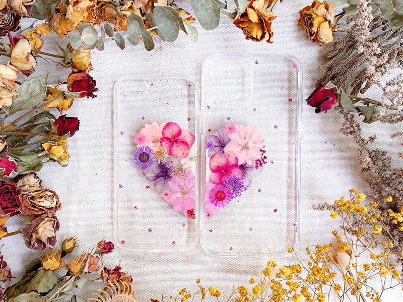 情侣手机壳 • 一人一半 感情不散 福袋 Valentine Set Couple Love Phone Case - 手机壳/手机套 - 植物．花 蓝色