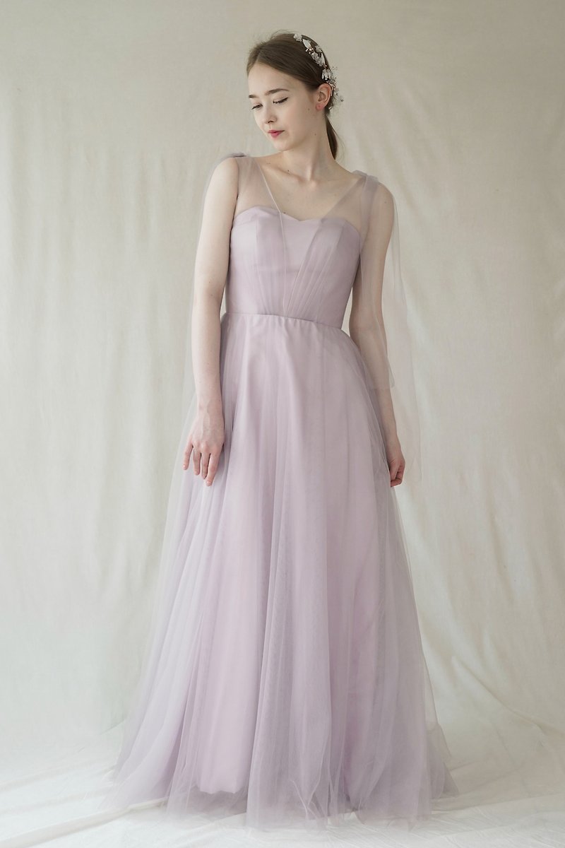 莫兰迪紫A字婚纱 - 晚装/礼服 - 其他材质 紫色