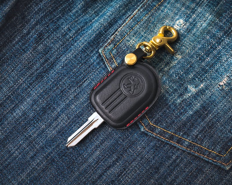 宝狮 Peugeot 2008 308 3008 5008汽车钥匙包 钥匙皮套 - 钥匙链/钥匙包 - 真皮 黑色