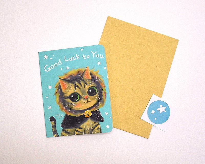 美生菜猫猫 万用小卡片 - 卡片/明信片 - 纸 蓝色