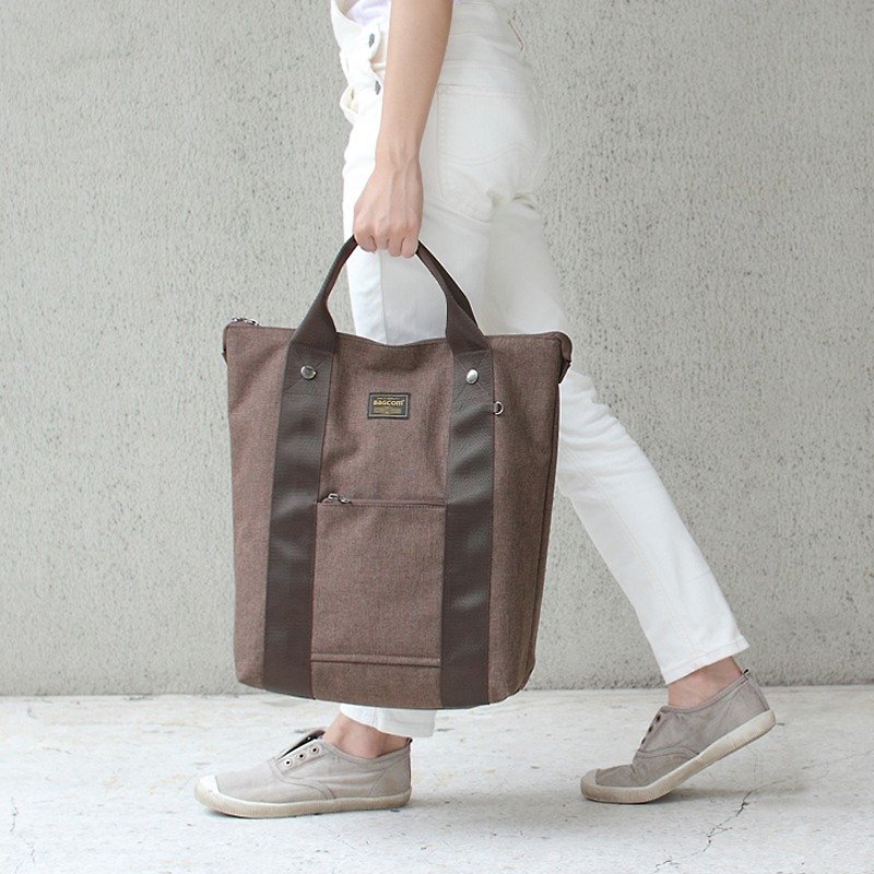 双带好用手提后背包-咖啡_100454 - 后背包/双肩包 - 防水材质 咖啡色