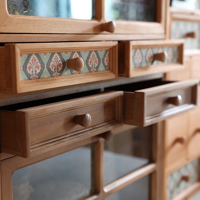 古典窗花紋樣 中古收納櫃 香水杯子復古储物柜 - 收纳用品 - 木头 