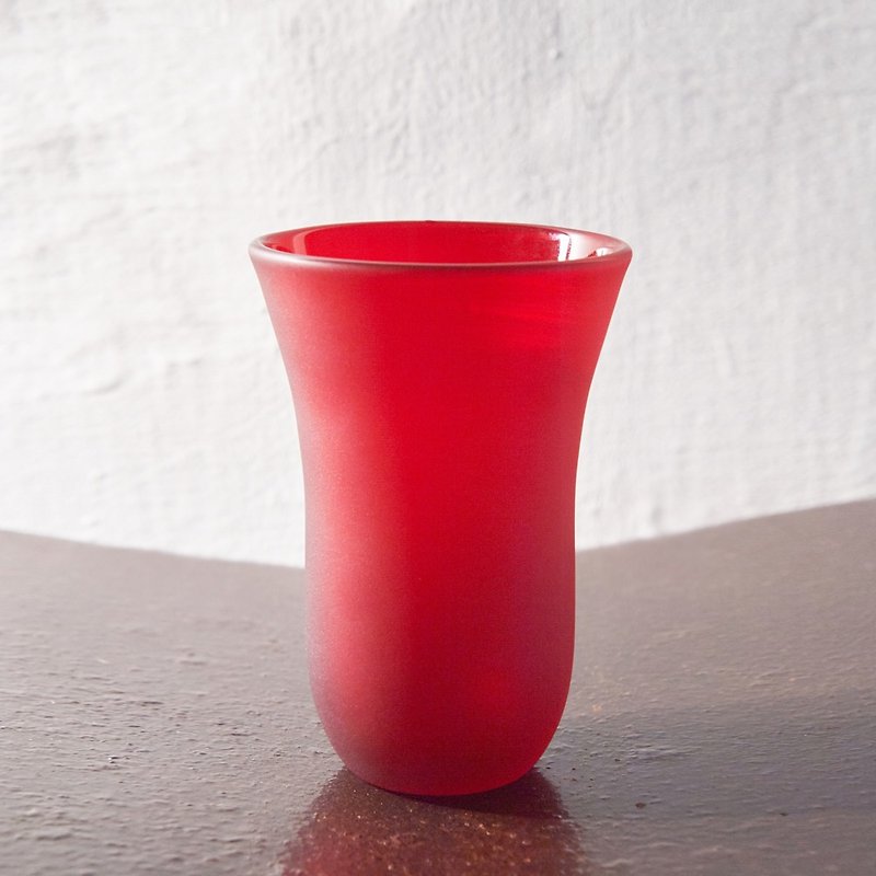 【3,co】手工彩色玻璃杯(大) - 红 - 花瓶/陶器 - 玻璃 