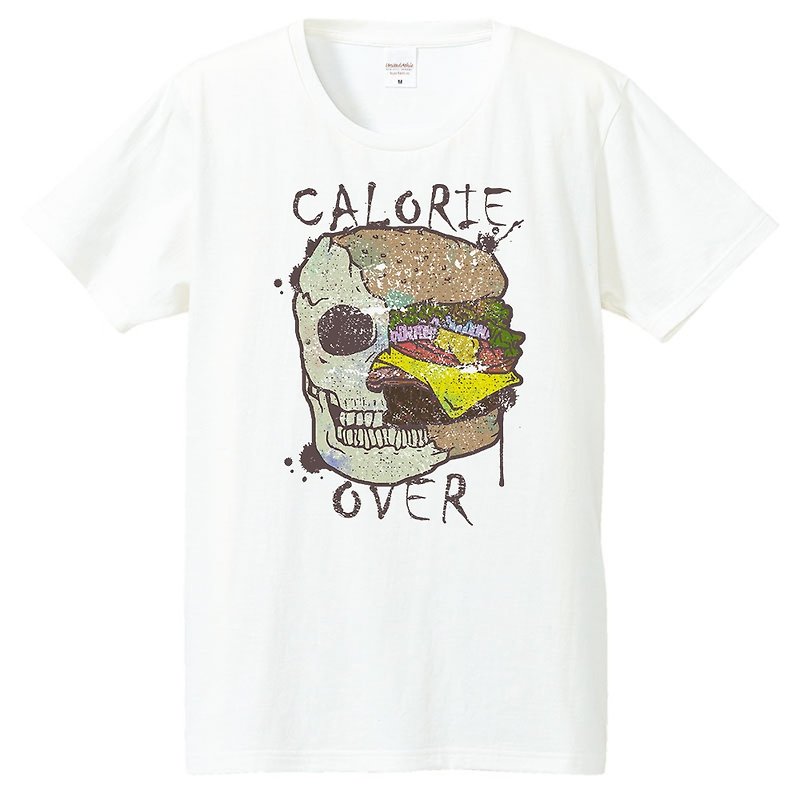 T-shirt / Skull Hamburger - 男装上衣/T 恤 - 棉．麻 白色