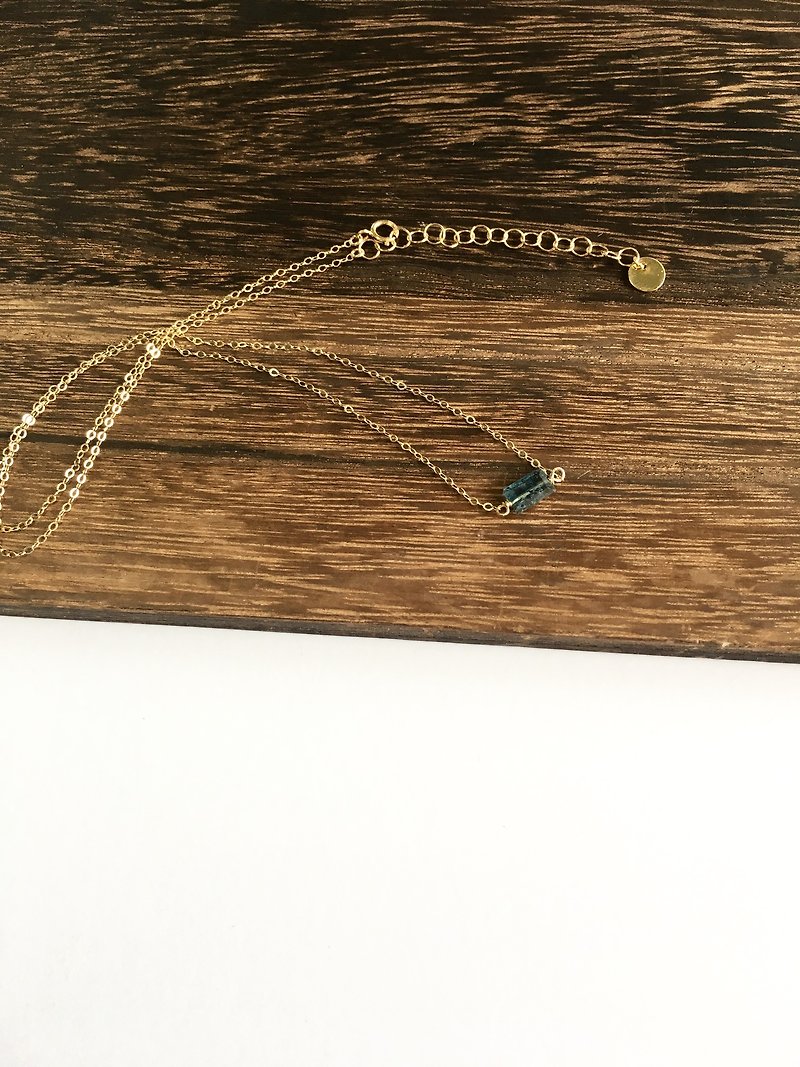 Moss Kyanite necklace 14kgf - 项链 - 石头 
