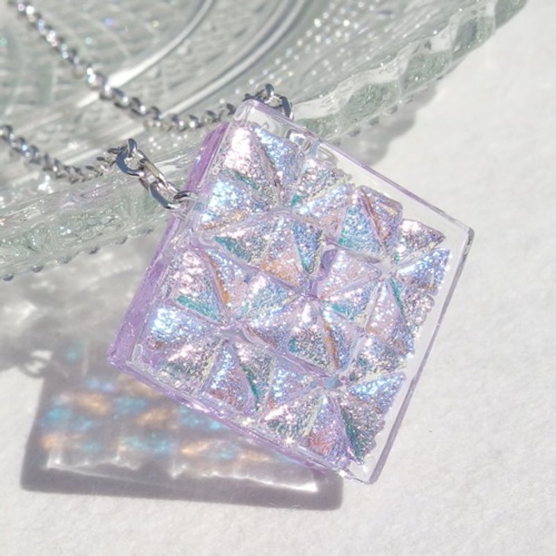 玻璃 项链 紫色 - [More Premium] December Birthstone Glass (Tanzanite [Large]) Silver 925 Necklace [Made-to-Order]