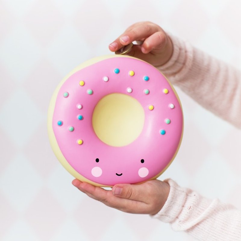 【绝版特卖】荷兰 a Little Lovely Company ─ 粉红甜甜圈存钱筒 - 储蓄罐 - 塑料 粉红色