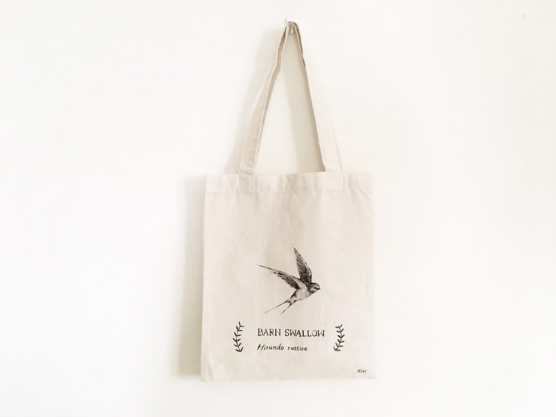 纯手绘鸟棉布购物袋 · 燕子 - 手提包/手提袋 - 棉．麻 