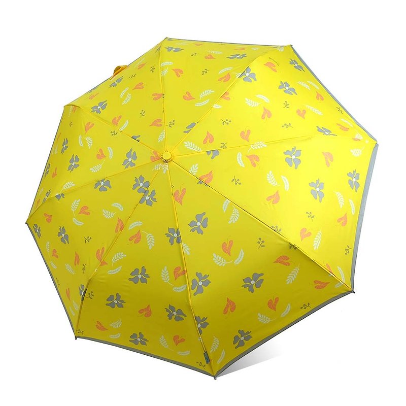 【台湾文创 Rain's talk】叶子与花抗UV三折自动开收伞 - 雨伞/雨衣 - 防水材质 多色