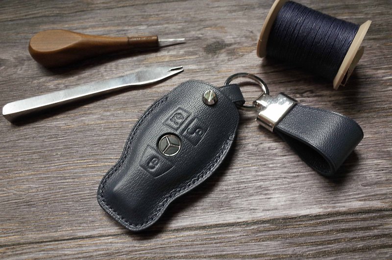 Mercedes-Benz 三键版－汽车钥匙皮套 - 钥匙链/钥匙包 - 真皮 多色