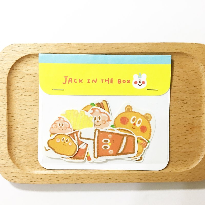 JACK IN THE BOX 可爱零食 and 马卡龙甜点贴纸组 - 贴纸 - 纸 