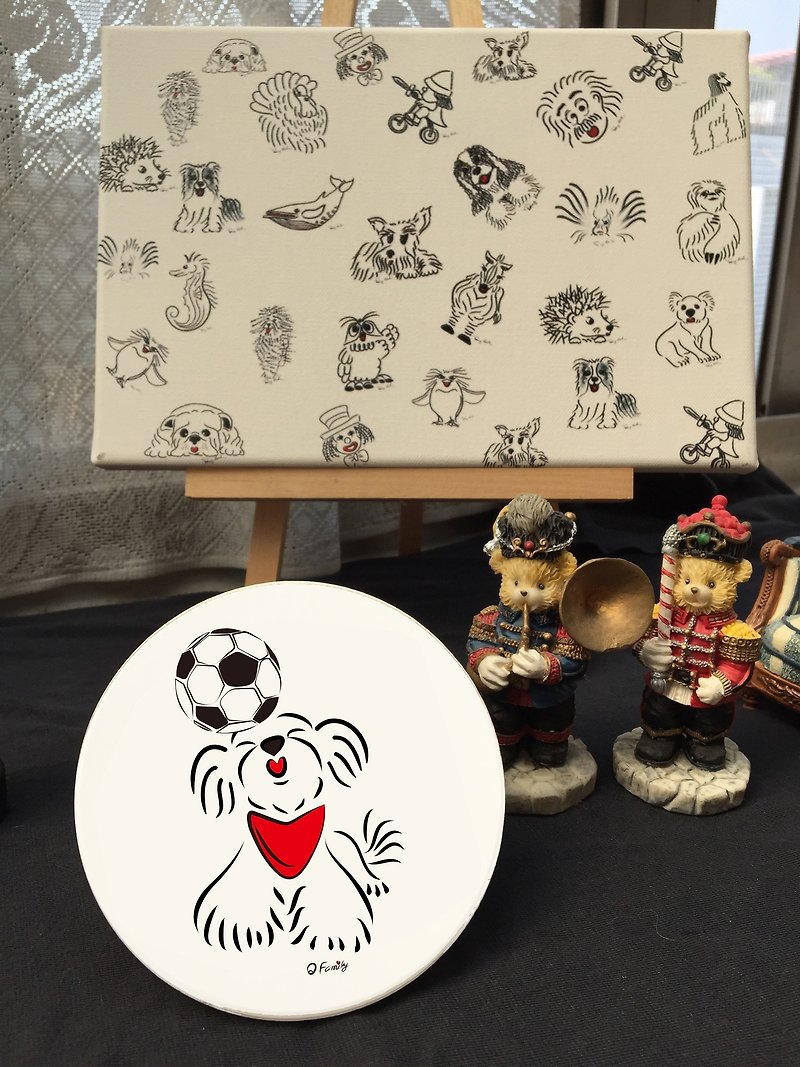 Q Family 原创陶瓷吸水杯垫 - 玛尔济斯-世界杯足球特别款 - 杯垫 - 陶 白色