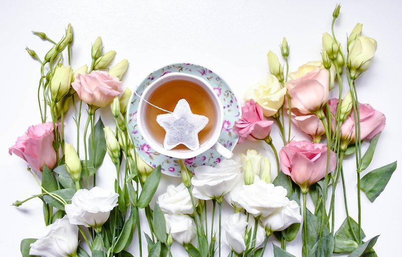 50 Star Shaped Tea Bags/Made in France, Handmade Tea Gifts, Looseleaf, Custom - 茶 - 其他材质 白色