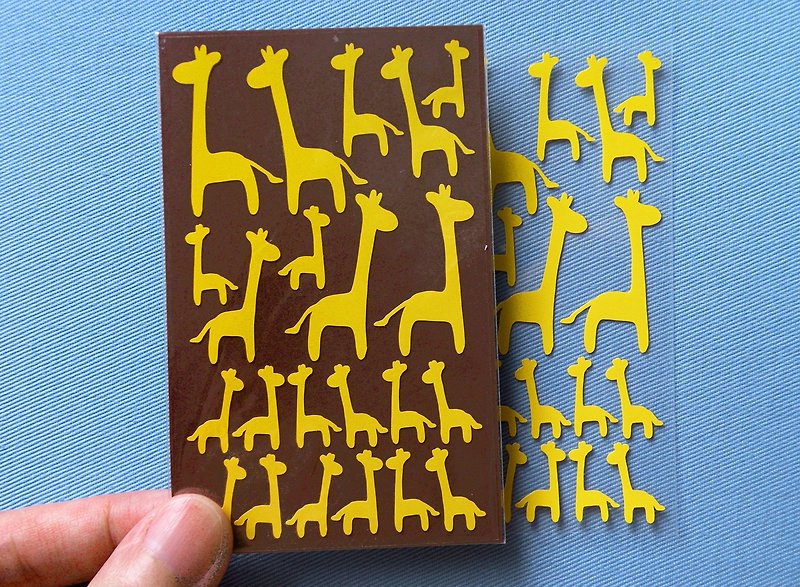长颈鹿贴纸 - 贴纸 - 防水材质 黄色