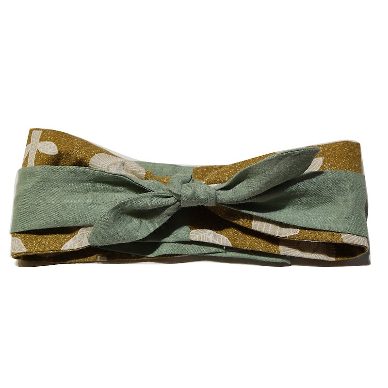 鹿栗塔原创设计发带日本进口北欧拼浅绿 - 发带/发箍 - 棉．麻 