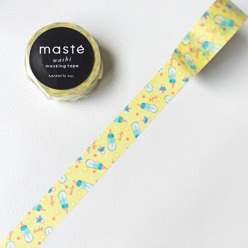 maste 和纸胶带 Multi Amazing Life系列【奶瓶 (MST-MKT161-A)】 - 纸胶带 - 纸 黄色