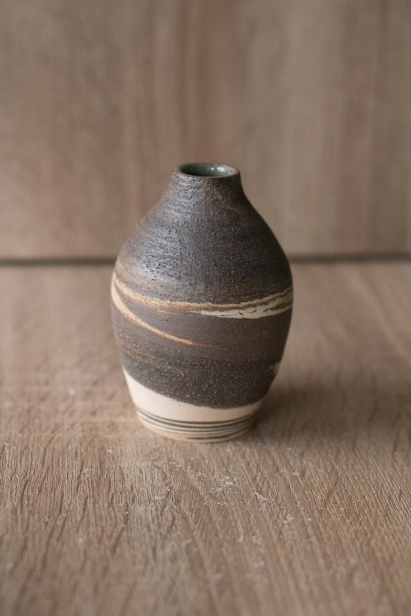 岩石纹陶瓶 - 花瓶/陶器 - 陶 咖啡色