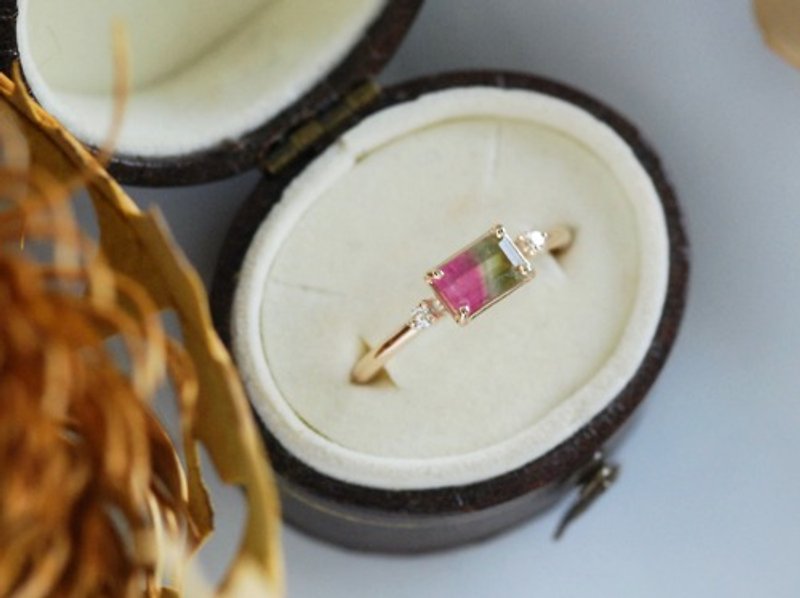 Bicolor Tourmaline Ring - 戒指 - 宝石 粉红色
