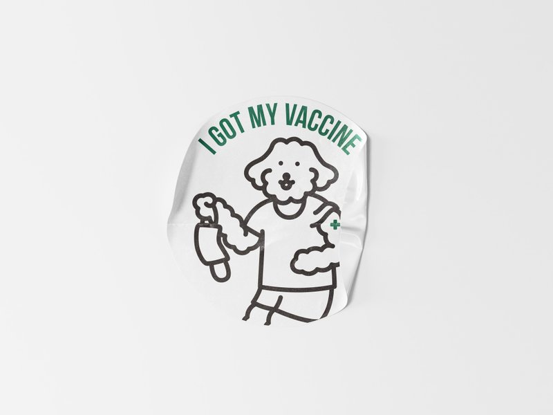 I got my vaccine Sticker (2EA) - 贴纸 - 纸 白色