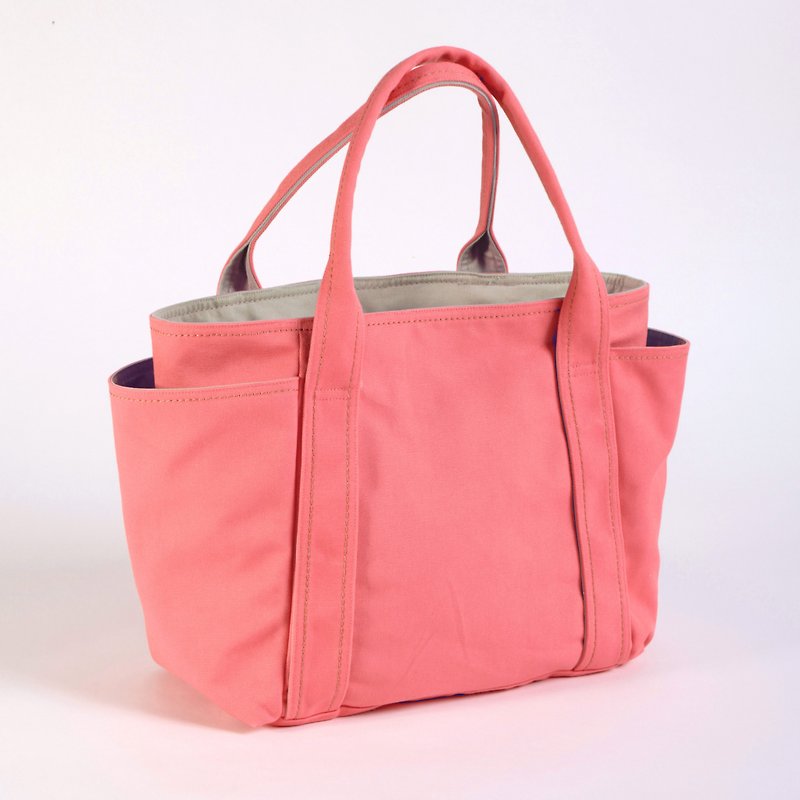 帆布万用手提包-茜草粉(小型) - 手提包/手提袋 - 棉．麻 粉红色