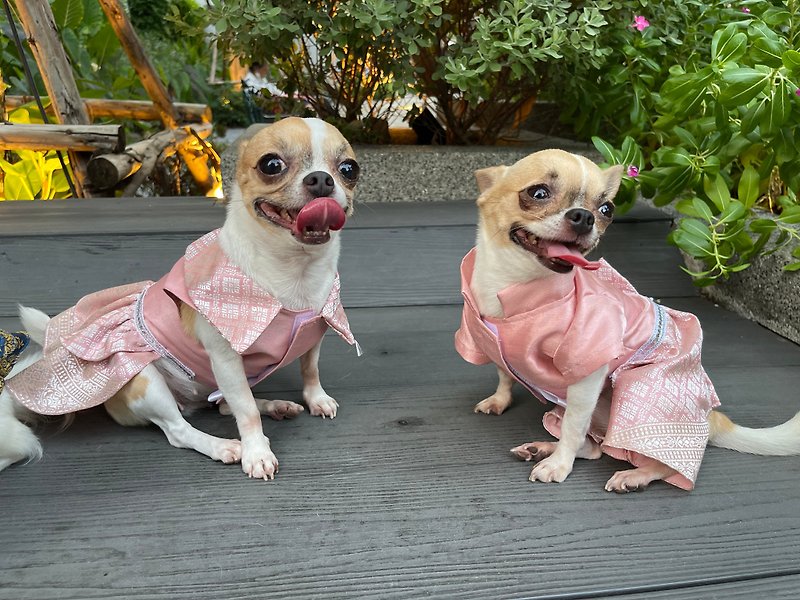 粉红色泰式裙子泰国宠物裙泰式服装，狗，泰式服装，猫宠物衣服 - 衣/帽 - 丝．绢 粉红色