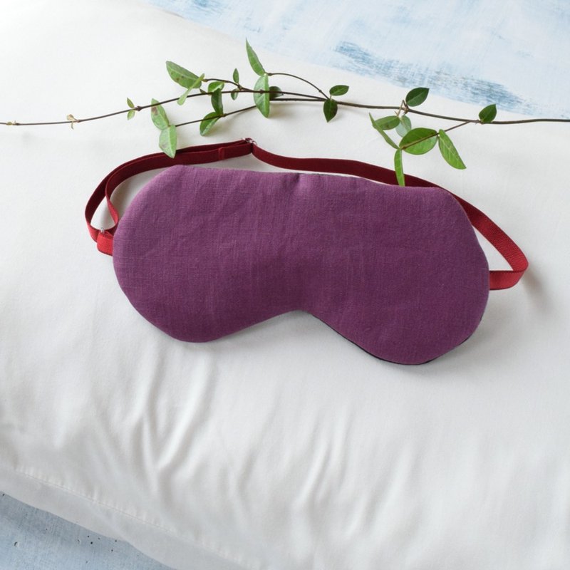 日本眼罩  Linen | Purple | 有附收纳袋| 免费礼品包装 - 眼罩 - 棉．麻 紫色