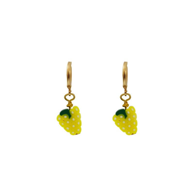 White grape fruit huggie earrings | by Ifemi Jewels - 其他 - 其他材质 金色