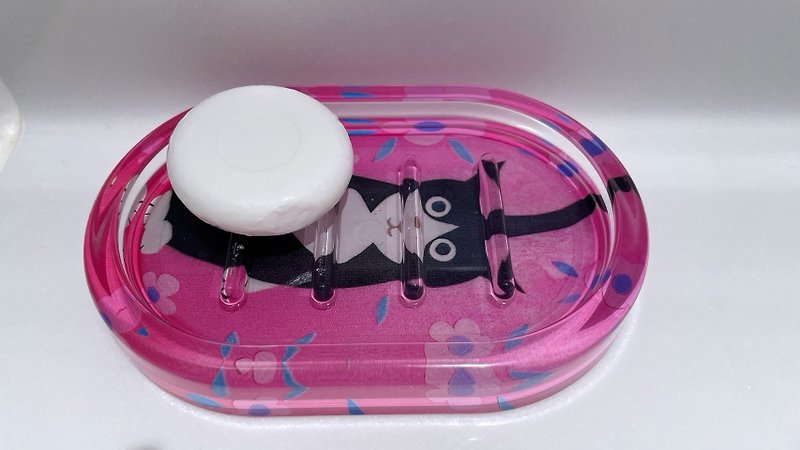 艺术画作香皂盒-猫 - 卫浴用品 - 压克力 多色