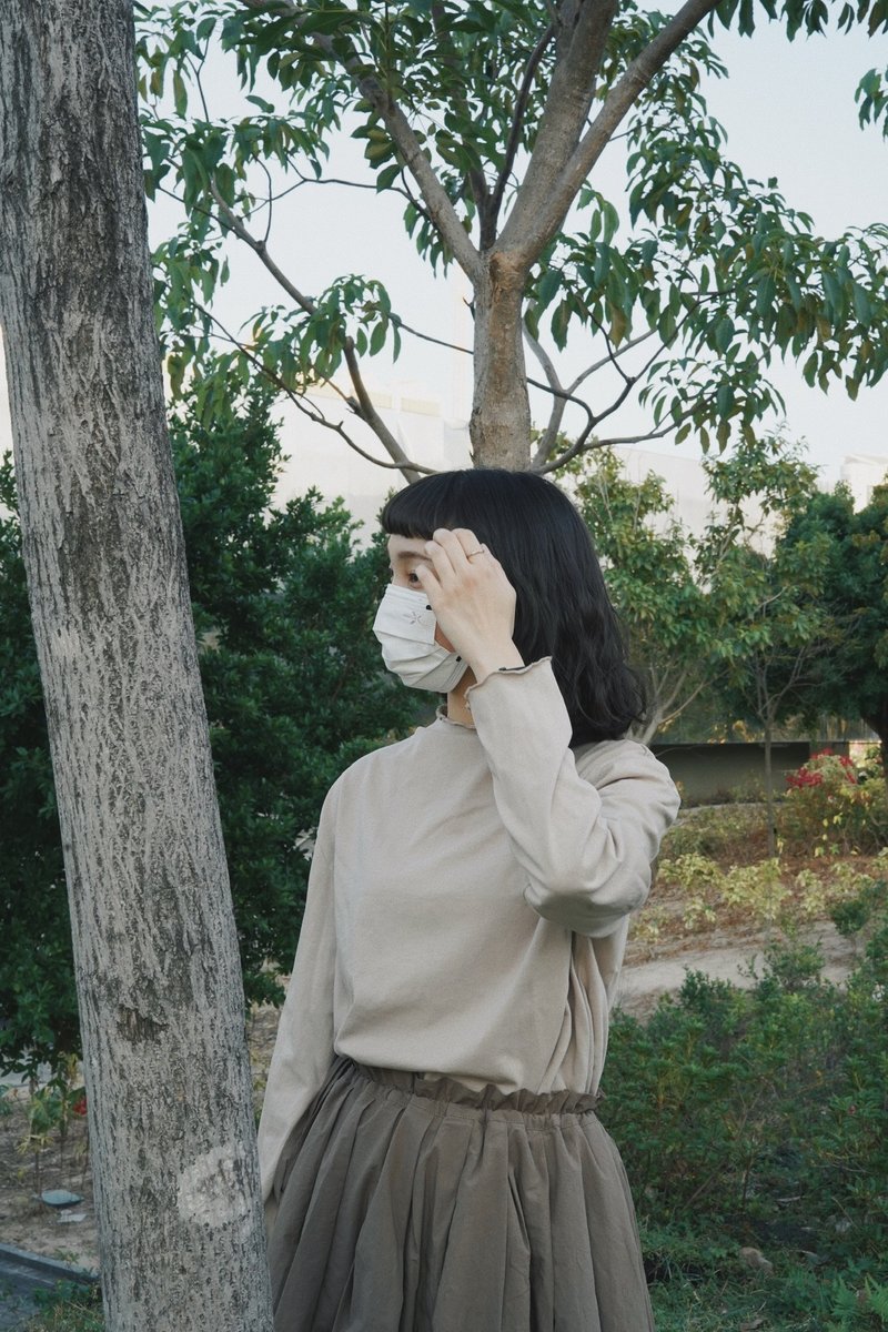 Ruffle tee -藕粉色 - 女装上衣 - 棉．麻 多色