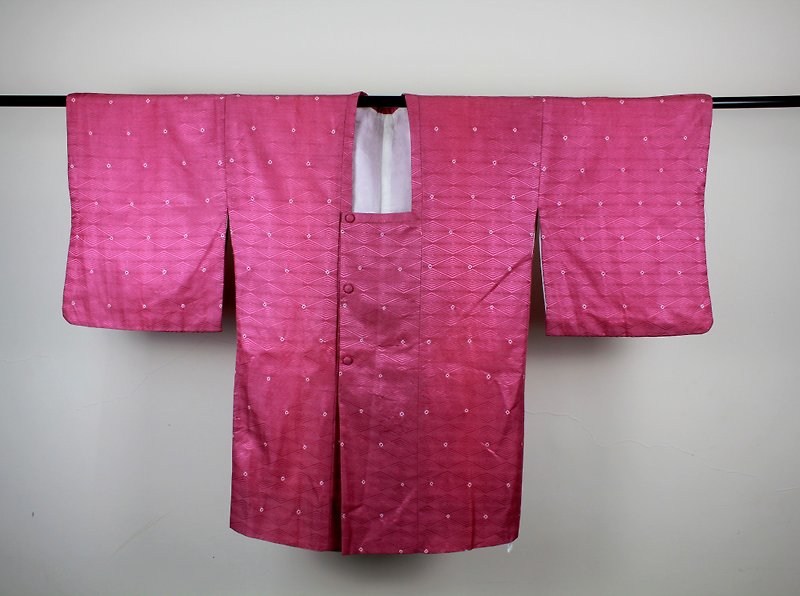 小龟葛葛 - 日本 粉红菱格纹 手工缝制 道行和服外套 - 女装休闲/机能外套 - 纸 多色